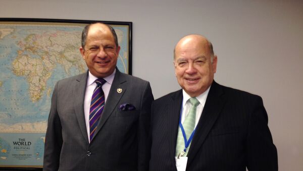 President of Costa Rica, Luis Guillermo Solís y OAS Secretary General, José Miguel Insulza - Sputnik Mundo