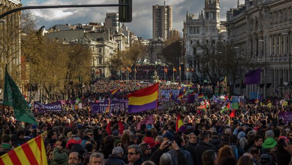 Partidarios de la formación Podemos - Sputnik Mundo