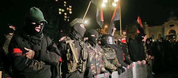 Activistas del movimiento Pravy Sektor - Sputnik Mundo