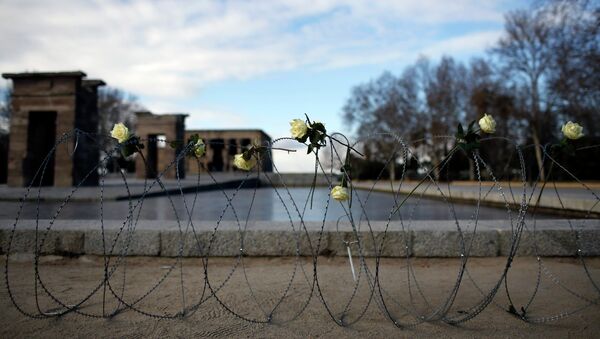 Ceremony in Madrid, marking the first anniversary of the deaths of 14 African migrants who drowned at Tarajal beach , February 6, 2015 - Sputnik Mundo