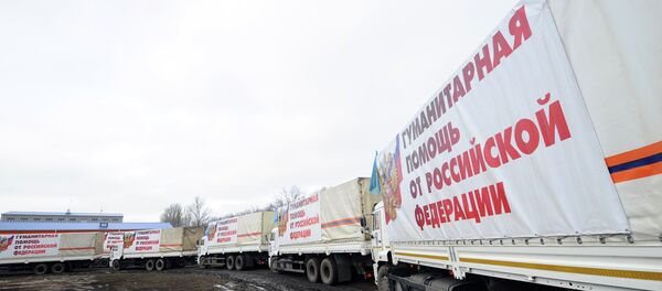 Тринадцатый гуманитарный конвой для юго-востока Украины в Ростовской области - Sputnik Mundo