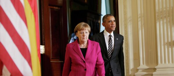 Canciller de alemana Angela Merkel y presidente de EEUU Barack Obama - Sputnik Mundo