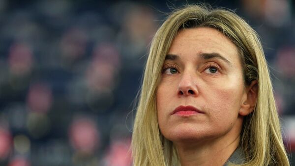 Federica Mogherini attends a debate on the situation in Ukraine at the European Parliament in Strasbourg, February 10, 2015 - Sputnik Mundo