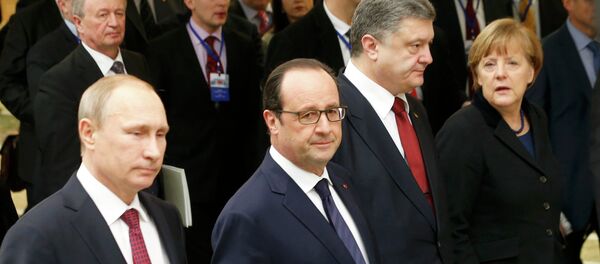 Los líderes de Rusia, Francia, Ucrania y Alemania Los líderes de Rusia, Francia, Ucrania y Alemania - Sputnik Mundo