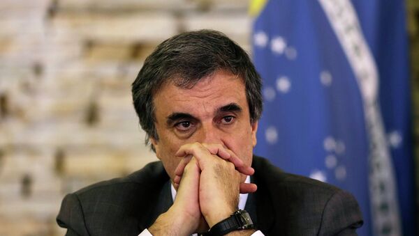 Brazil's Justice Minister Jose Eduardo Cardozo reacts during the first ministerial meeting in Brasilia January 27, 2015. - Sputnik Mundo