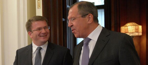 Ministro de Exteriores de Osetia del Sur, David Sanakoev y ministro de Exteriores de Rusia, Serguéi Lavrov (Archivo) - Sputnik Mundo