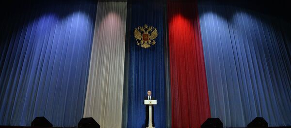 Президент РФ В.Путин на торжественном вечере, посвящённом Дню защитника Отечества - Sputnik Mundo