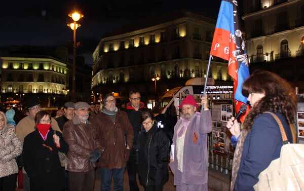 Manifestación en Madrid en el aniversario del cambio violento de Gobierno en Ucrania - Sputnik Mundo