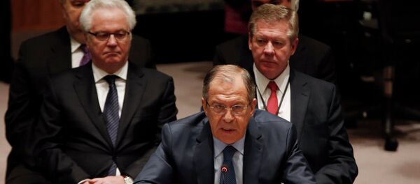 Russian Foreign Minister Sergey Lavrov addresses a meeting of the United Nations Security Council at the U.N. headquarters in New York, February 23, 2015 - Sputnik Mundo