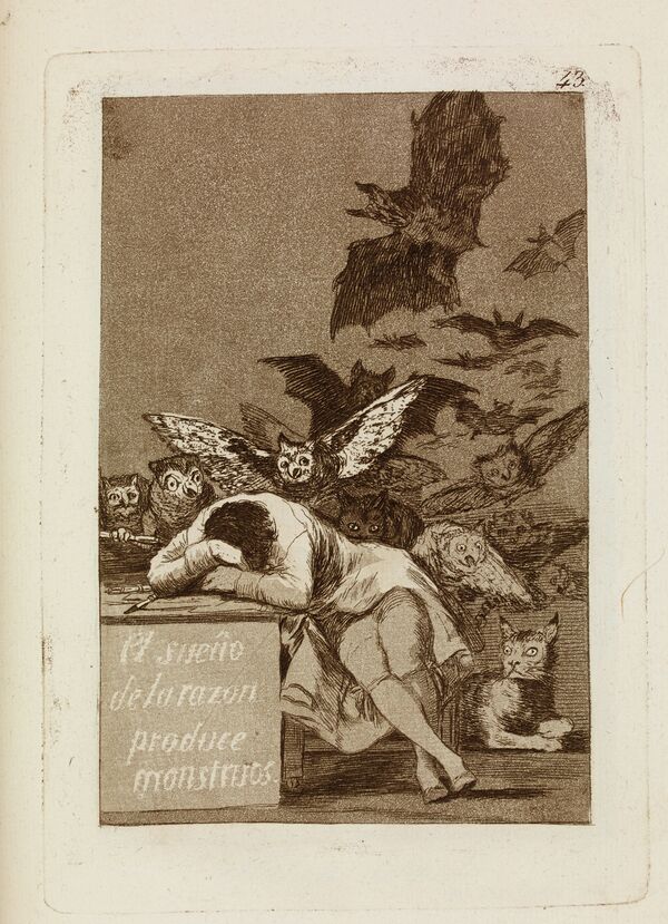 Francisco Goya, (1746- 1828)  The sleep of reason produces monsters, c. 1797-98 - Sputnik Mundo