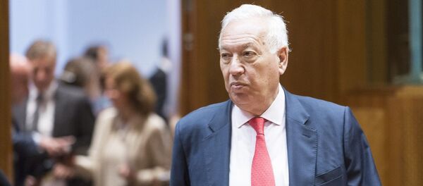 Spanish Minister of Foreign Affairs and Cooperation Jose Manuel Garcia-Margallo arrives for an EU foreign affairs minister council in the EU Council headquarters - Sputnik Mundo