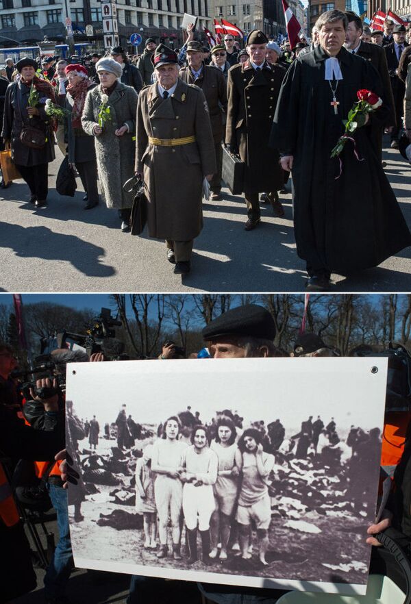 Procesión de los ex legionarios de SS en Riga y marchas nazis durante la II Guerra Mundial - Sputnik Mundo