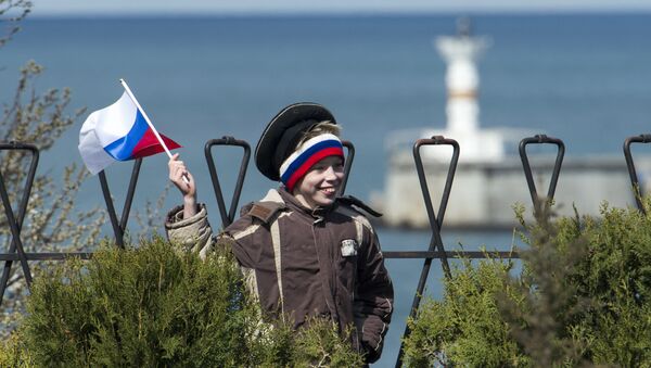 La celebración del aniversario de la reunificación de Crimea con Rusia en Sebastopol (2015) - Sputnik Mundo