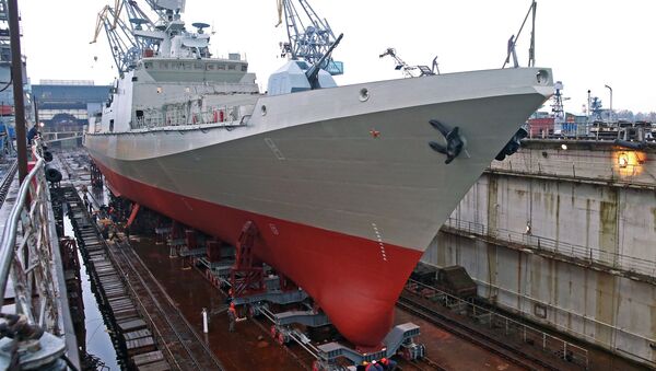 Botadura de la nave de patrullaje Almirante Essen - Sputnik Mundo