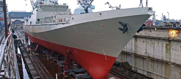 Botadura de la nave de patrullaje Almirante Essen - Sputnik Mundo