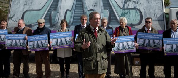 Nigel Farage, líder del Partido por la Independencia de Reino Unido (UKIP) - Sputnik Mundo