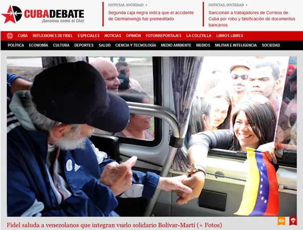 Página principal de Cubadebate con la foto de Fidel Castro Página principal de Cubadebate con la foto de Fidel Castro - Sputnik Mundo