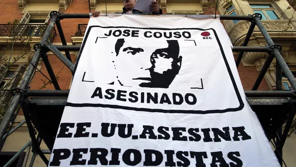 Protesta en Madrid por el asesinato de José Couso (archivo) - Sputnik Mundo