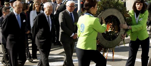 El canciller francés Laurent Fabius, el español José Manuel García Margallo, el alemán Frank-Walter Steinmeier - Sputnik Mundo