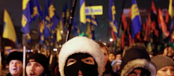 Marcha nacionalista en Ucrania (archivo) - Sputnik Mundo