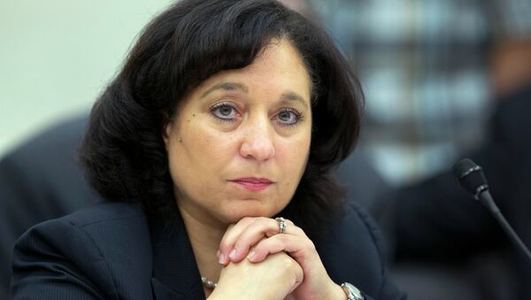 Drug Enforcement Administration (DEA) Administrator Michele Leonhart listens while testifying on Capitol Hill in Washington. - Sputnik Mundo