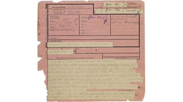 Telegrama de Karl Dönitz sobre la capitulación de Alemania  - Sputnik Mundo