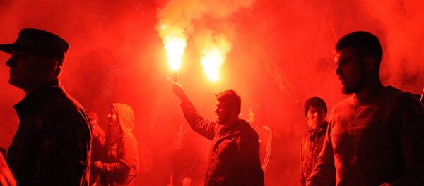 Nacionalistas del grupo radical ucraniano Pravy Sector (Archivo) - Sputnik Mundo