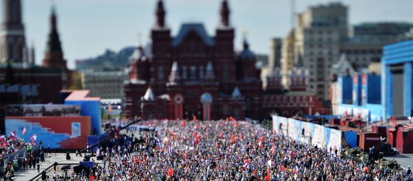 La marcha del Regimiento Inmortal en Moscú - Sputnik Mundo