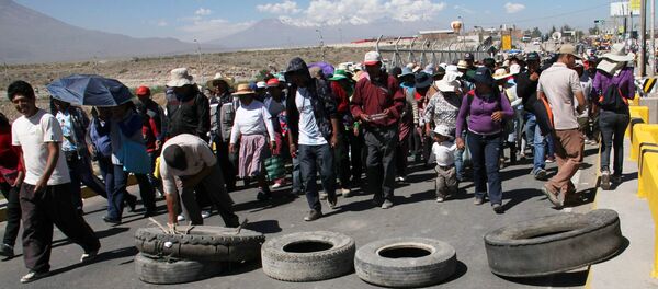 Manifestación de protesta en Perú - Sputnik Mundo