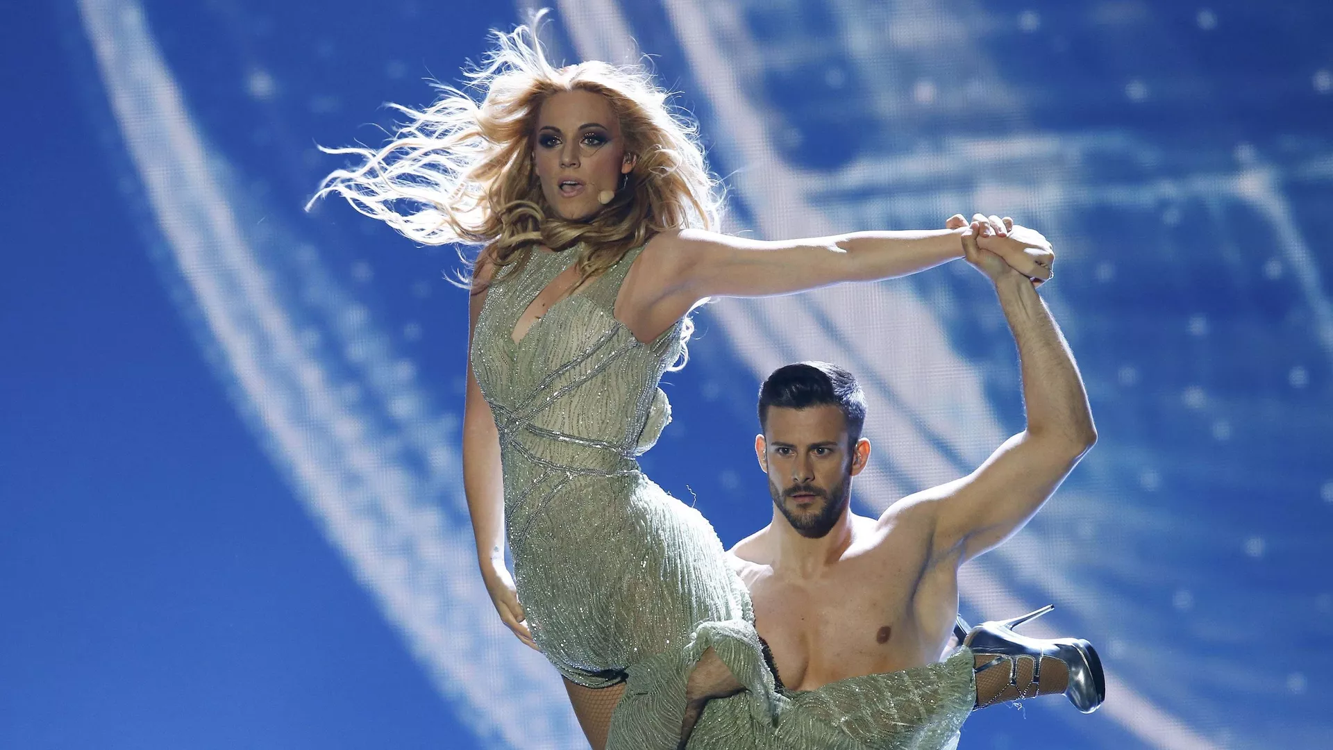 La cantante Edurne en Eurovisión en 2015 