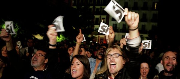 Los partidarios de Podemos en Madrid - Sputnik Mundo