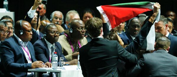 Activistas pro-palestinas en Zúrich - Sputnik Mundo