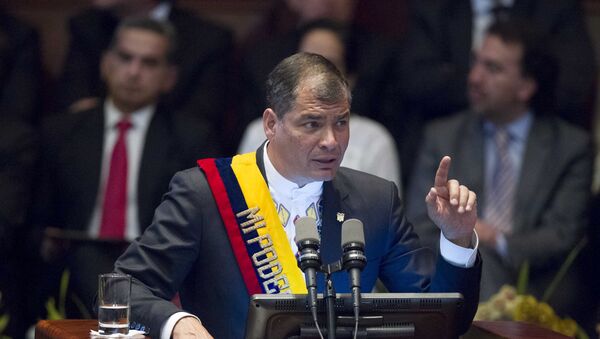 Rafael Correa, presidente de Ecuador - Sputnik Mundo