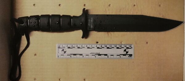 The knife brandished by a man under surveillance by a joint terrorism task force who was shot and killed outside a pharmacy Tuesday  in Boston - Sputnik Mundo