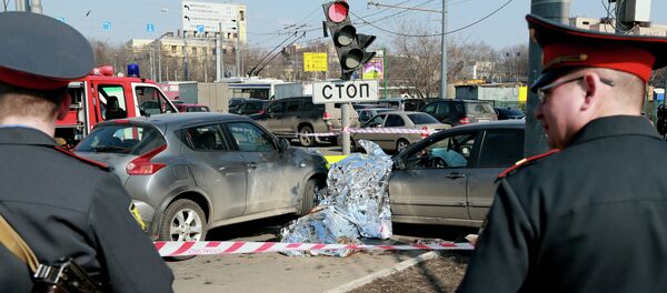 Un accidente de tráfico en Moscú (Archivo) Un accidente de tráfico en Moscú (Archivo) - Sputnik Mundo