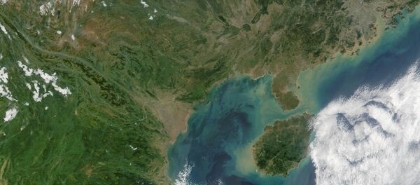 Imagen del Golfo de Tonkín, un brazo del mar de la China Meridional, desde el satélite - Sputnik Mundo