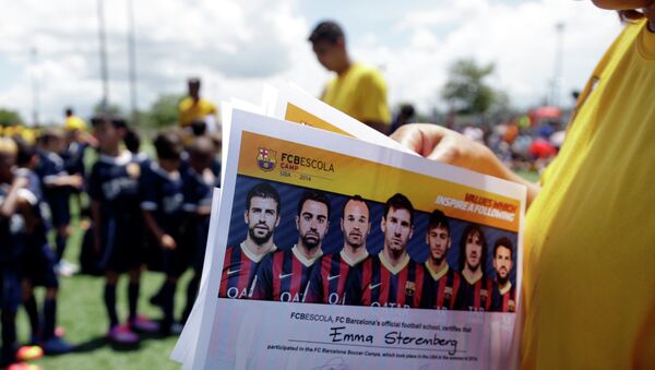 Niños en la escuela de FC Barcelona en Miami (archivo) Niños en la escuela de FC Barcelona en Miami (archivo) - Sputnik Mundo