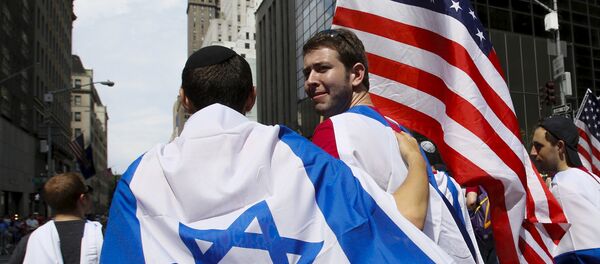 Banderas de Israel y de EEUU - Sputnik Mundo