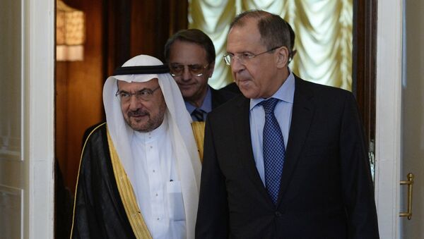 Iyad Amin Madani y Serguéi Lavrov en Moscú - Sputnik Mundo