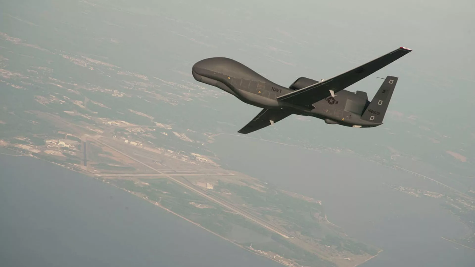 RQ-4 Global Hawk unmanned aerial vehicle conducts tests over Naval Air Station Patuxent River