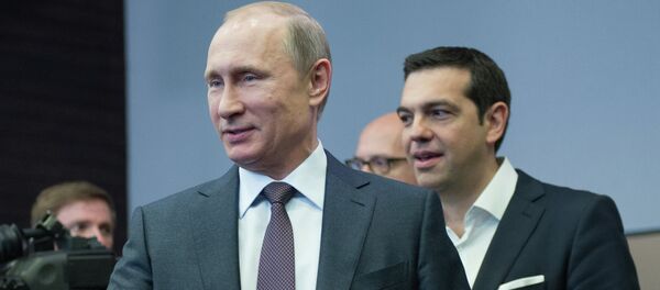 Presidente de Rusia, Vladímir Putin, y primer ministro de Grecia, Alexis Tsipras - Sputnik Mundo