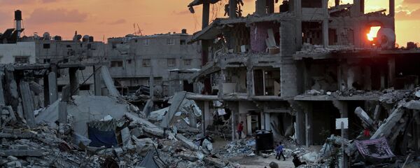 Una casa destruida en la Franja de Gaza (archivo) - Sputnik Mundo