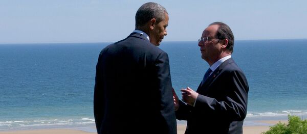 Presidente de EEUU, Barack Obama y presidente de Francia, François Hollande - Sputnik Mundo