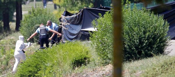 Investigadores después de un ataque a una fábrica de gas en el departamento de Isere - Sputnik Mundo