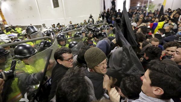 Protestas en Quito, la capital de Ecuador - Sputnik Mundo