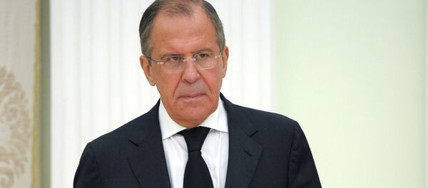 Serguéi Lavrov, ministro de Exteriores de Rusia, durante las conversaciones con su colega sirio, Walid Muallem - Sputnik Mundo