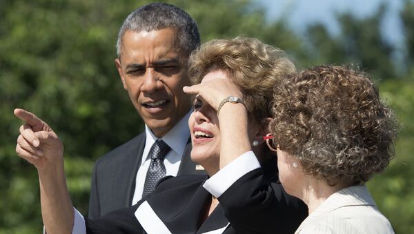 El presidente de EEUU, Barack Obama, y la presidenta de Brasil, Dilma Rousseff - Sputnik Mundo