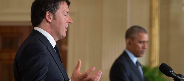 Primer ministro de Italia, Matteo Renzi y presidente de EEUU, Barack Obama - Sputnik Mundo