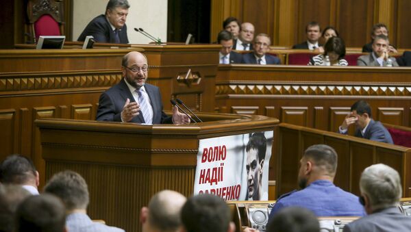 Martin Schultz, presidente del Parlamento Europeo, durante un discurso ante la Rada Suprema - Sputnik Mundo