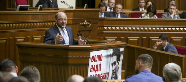 Martin Schultz, presidente del Parlamento Europeo, durante un discurso ante la Rada Suprema - Sputnik Mundo